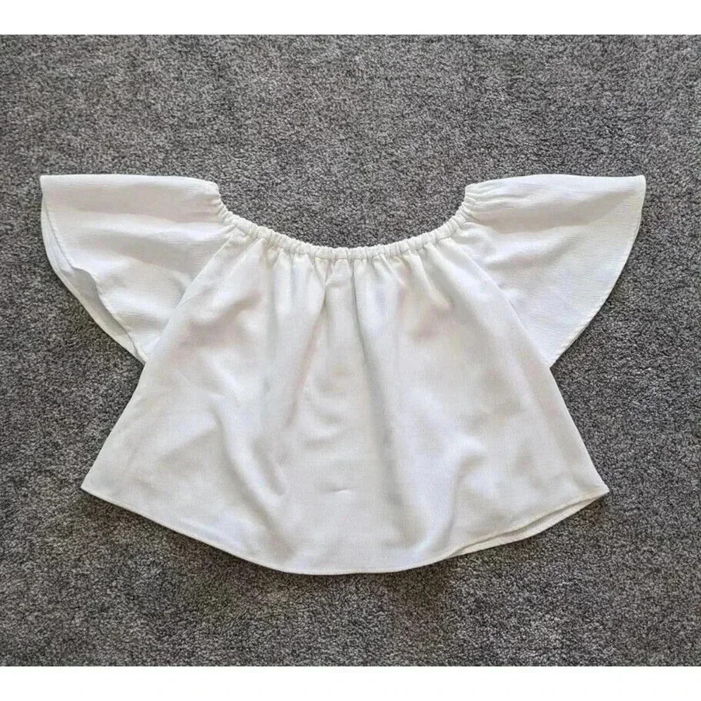 Keepsake the Label In Motion Ivory Off the Shoulder Top Size Small Boho Flowy